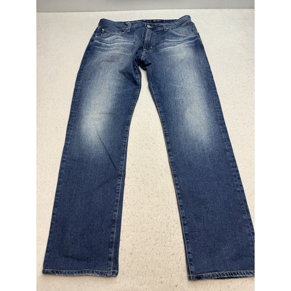 AG Adriano Goldschmied Everett Jeans Mens 34x34 Blue Slim Straight Stretch Denim